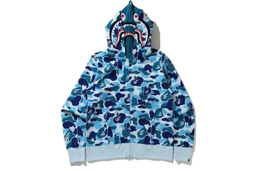 BAPE Big ABC Camo Shark Wide Full Zip Double Hoodie