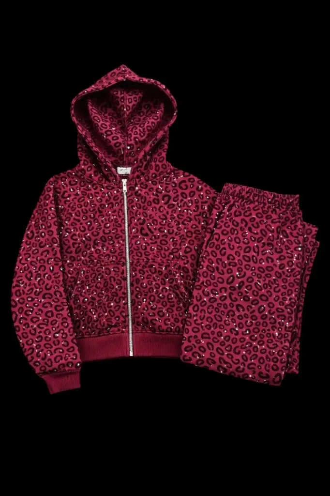 Stardust Cheetah Set-Red - Black - Pink and white