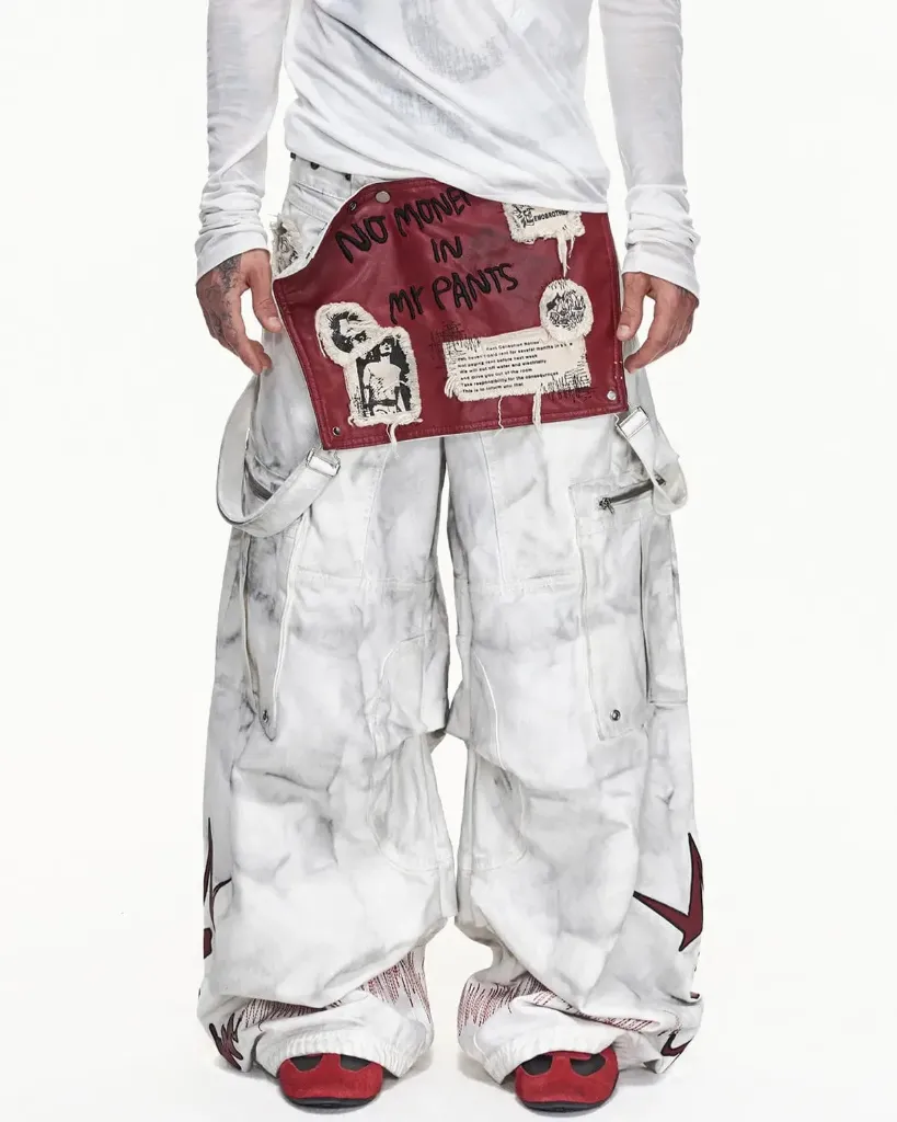 EMO Removable Suspender Wide-Leg Overall Jeans