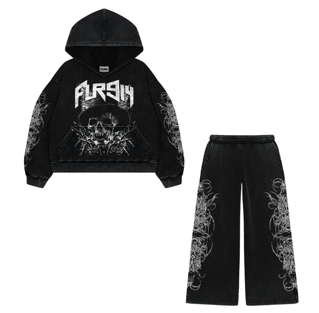 Floor 914 "Wicked West" Sweat Suit Set Black
