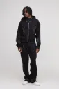 Tall Shrunken Rhinestone Zip Through Hoodie