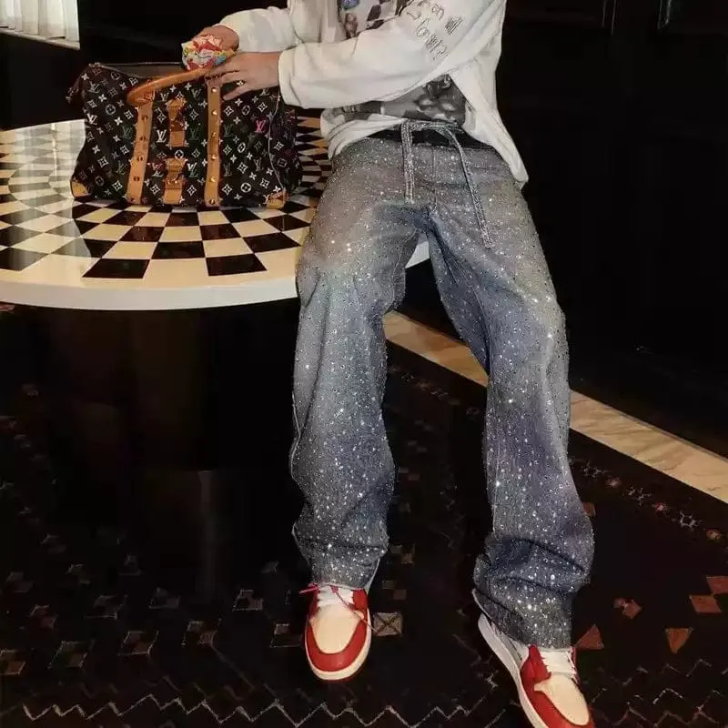 Rhinestone Baggy Pants